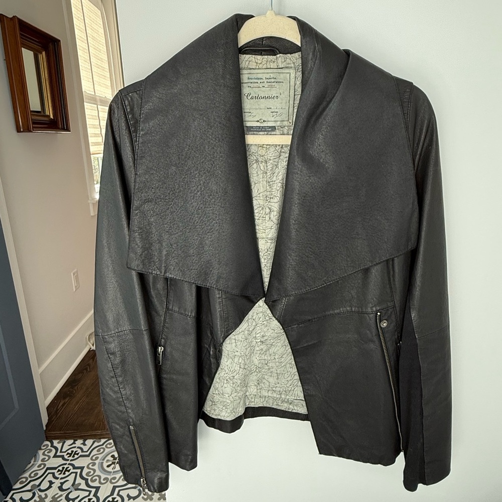 Cartonnier Black Leather Jacket